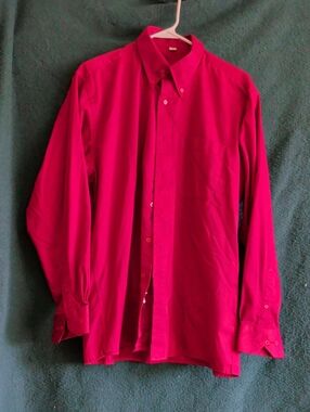 Louis Philippe Men's Dress Shirt - Bright Magenta